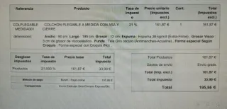 Colchón plegable viscoelástico