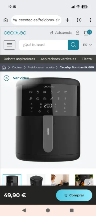 Cecofry Bombastik 600 Freidora de aire sin aceite