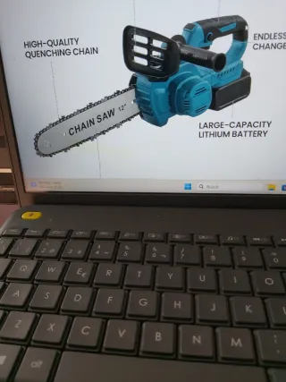 Motosierra Eléctrica 12 con 2 Baterías