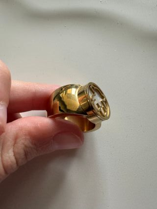 Anillo dorado osito nácar
