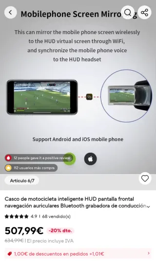 HUD Motoeye E6 +