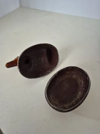 Antigua caja figura pato latón bronce