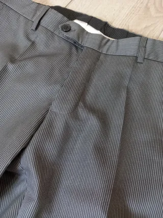 Pantaloni eleganti uomo grigi a righe