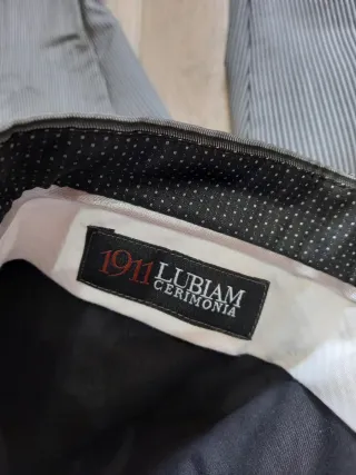 Pantaloni eleganti uomo grigi a righe