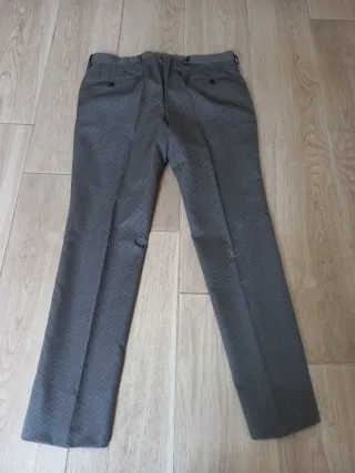 Pantaloni eleganti uomo grigi a righe