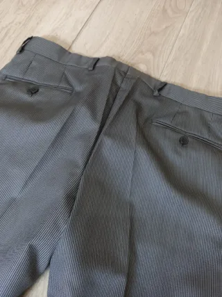 Pantaloni eleganti uomo grigi a righe
