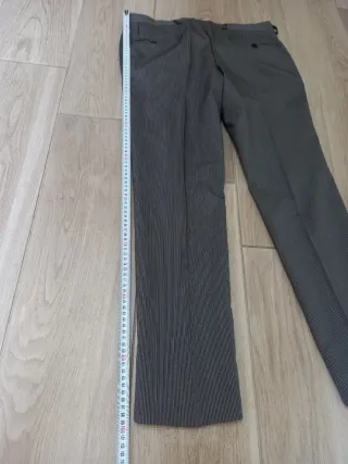 Pantaloni eleganti uomo grigi a righe