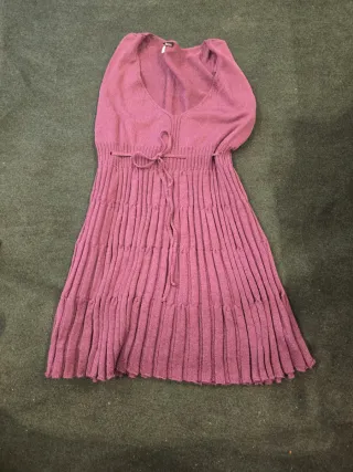 Vestido de punto morado talla única