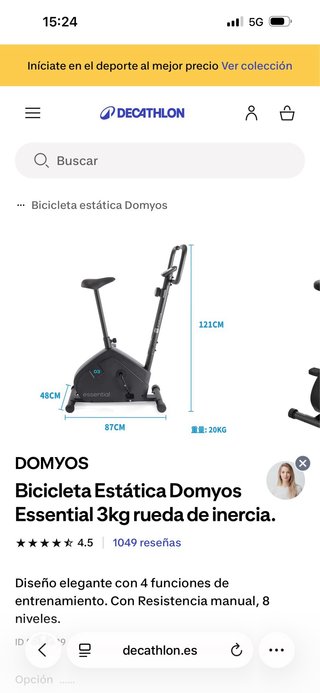 Bicicleta estática Domyos