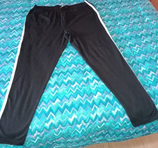 Pantaloni donna neri con banda laterale