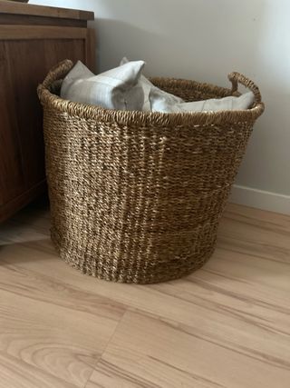 Cesta Zara Home asas yute/mimbre actual en tienda