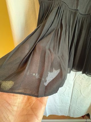 Top lino y voile algodón negro bellísimo