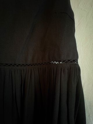 Top lino y voile algodón negro bellísimo