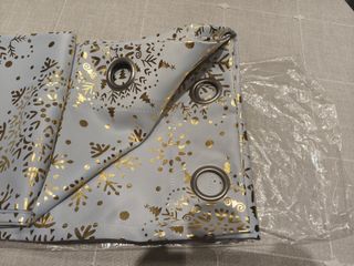 2 tende oscuranti dorate/bianche 127x228,6 cm