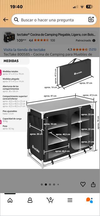 Cocina Camping Tectake 800585