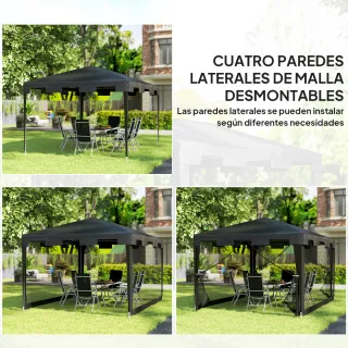 Carpa gazebos cenador 4*3 con mosquiteras