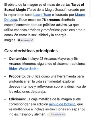 Tarot Magia Sexual - Caja y Cartas