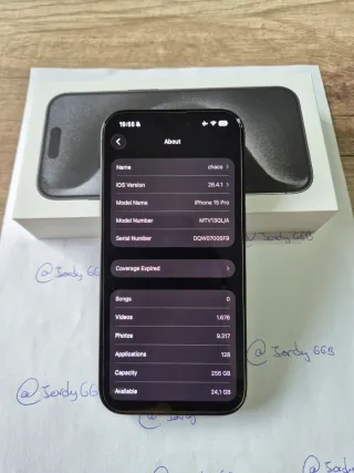 iPhone 15 Pro 256GB Negro Titanio