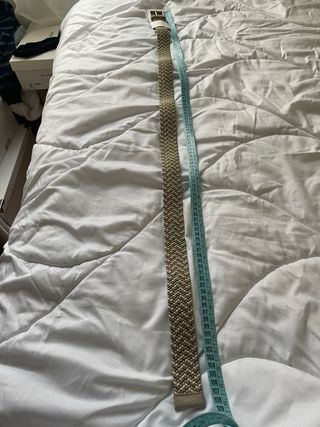Cinturón trenzado piel beige y marrón