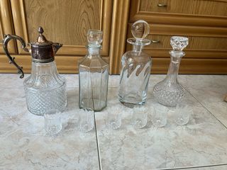 Set Licorera Cristal y Metal NEGOCIABLE