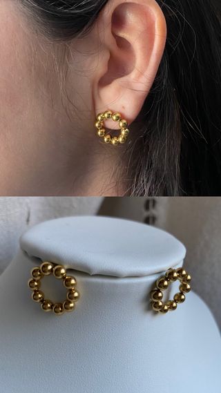 Pendientes Puntos Dorados