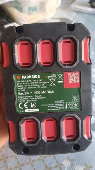 3 baterías Parkside de 4 amperios