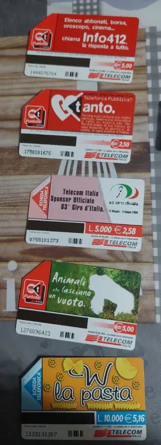 Lotto da 15 Schede Telefoniche Telecom Italia