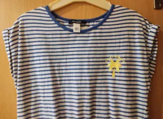 Vestido Okaïdi Rayas Azul Talla 8A