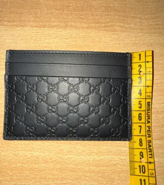 Portacarte Gucci Pelle Nera GG
