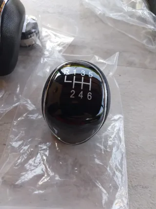 Pomello Cambio 6 Marce Nero Pelle con Cuffia