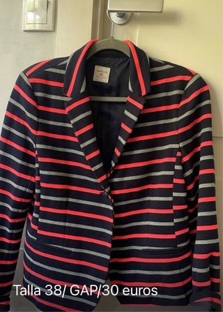 Chaqueta Gap Talla 38 Rayas Azul/Rojo