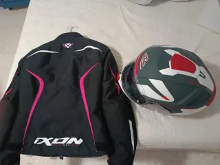 Chaqueta Moto AXON Negra y Rosa