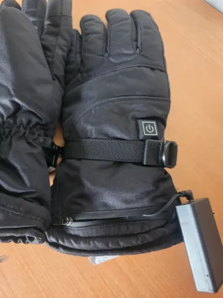 Guantes calefactables negros con batería
