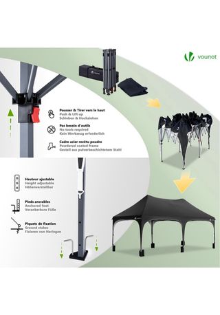Carpa Plegable 3x6m Pabellón Cenador Negra
