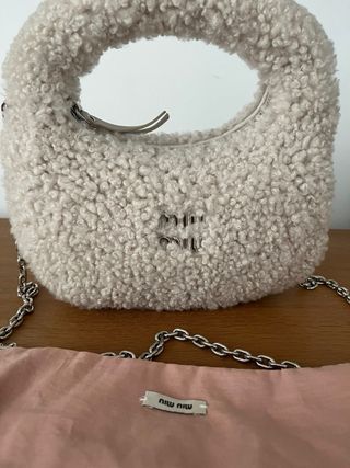 Borsa Miu Miu wander bianco panna