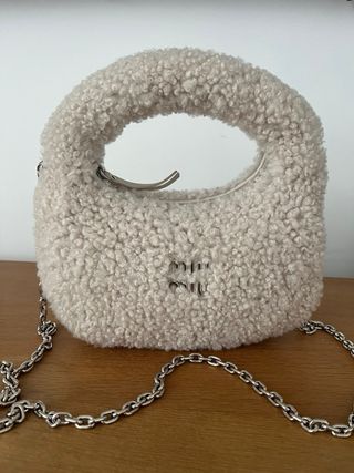 Borsa Miu Miu wander bianco panna