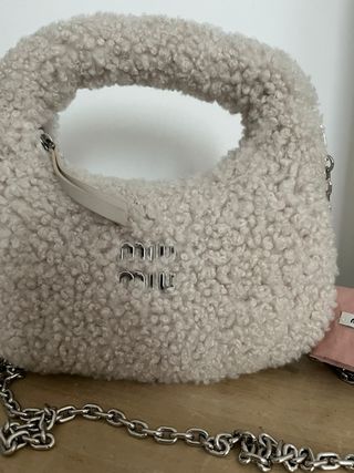 Borsa Miu Miu wander bianco panna