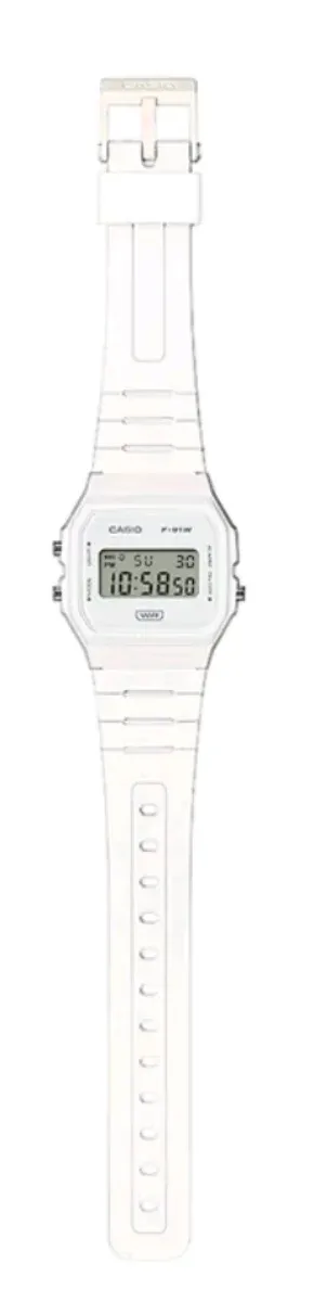 Orologio Casio F-91WB-7AEF Silicone Bianco Vintage