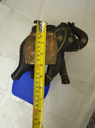 Elefante madera y latón artesanal indio