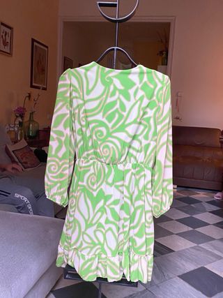 Vestido estampado verde y blanco