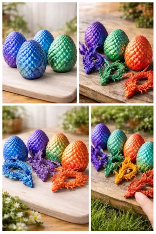 Uova di drago 3D multicolore