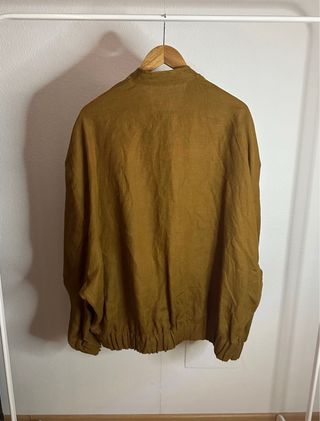 Chaqueta Bomber Zara Mujer Camel Lino Talla M