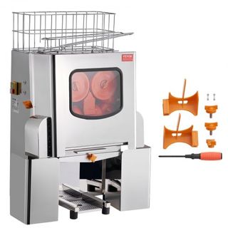 Máquina Exprimidora de Naranjas Comercial, Extractor de Jugo Automático de 120W, Exprimidor de Naranjas de Acero Inoxidable 20 Naranjas/Minuto, con Caja de Filtro Extraíble, Tapa de Acero Inoxidab...