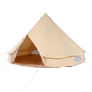 Tienda de Campaña de Lona, Tienda Yurt de 4 Estaciones de 5 m/16.4 ft, Tienda de Lona para Camping con Salida para Estufa, Tienda Transpirable para Hasta 8 Personas, Camping Familiar, Caza, Fiesta...