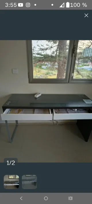 Escritorio Ikea Grande con 2 Cajones