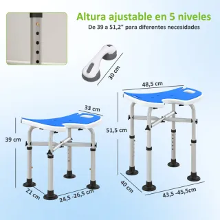 Silla de ducha ajustable