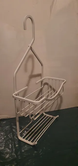 Estante de baño metálico blanco