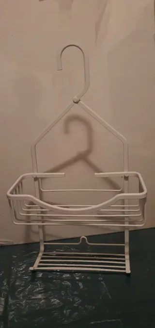 Estante de baño metálico blanco