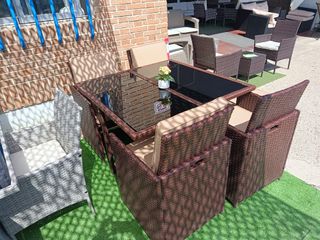 Conjunto Terraza Ratán Mesa y Sillas