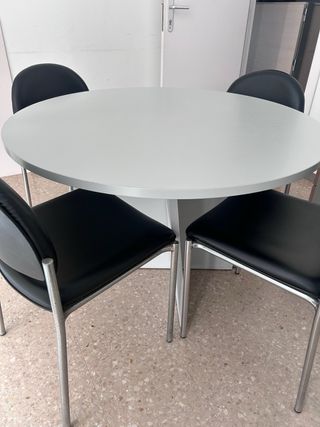 Conjunto Mesa de oficina redonda y 4 sillas